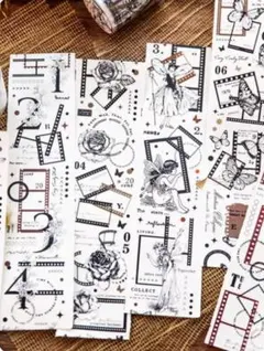 柔らかい夢シリーズ  マステ 花 文字 蝶 人物  6個セットNo.136