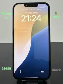 iPhone 13 美品256GB (電池100% )★ ミッドナイト ★