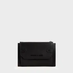 CHARLES & KEITH チャールズアンドキース ブラック 二つ折り財布
