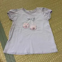 エニィファム　紫色　さくらんぼTシャツ140のサムネイル