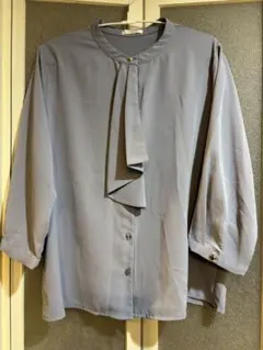 ハニーズ　ブラウス　ブルー　ボウタイ　シフォン　 M グラシア
