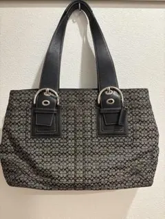 【美品】COACH コーチ ソーホー ミニシグネチャー トートバッグ 黒