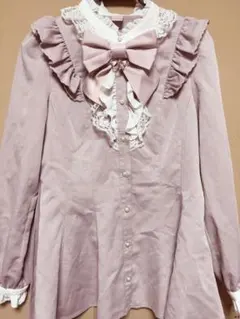 アクセサリーリボン長袖セットアップ