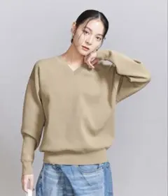 ☆美品☆今期☆ビューティー&ユース コットンナイロンVネックプルオーバー ☆
