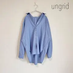 アングリッド　ストライプルーズシャツ　ブラウス　ゆったりサイズ　ゆるダボ