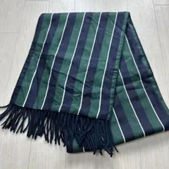 BURBERRYSマフラーカシミア混 希少シルクストライプイングランド製