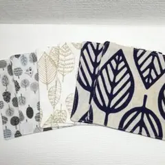 ボタニカル•リーフ(3種)☆ハンドメイド☆コースター☆6枚セット
