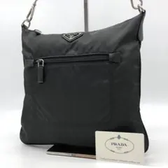 ✨現行 美品✨ プラダ ショルダーバッグ 三角ロゴ ナイロン レザー ブラック