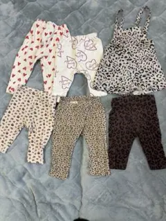 ベビー服 ヒョウ柄 ハート柄 パンツセット　70㎝-90㎝