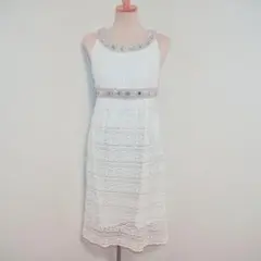 ジャスグリッティー ノースリーブレースワンピ ラインストーン