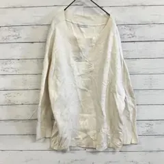 ジーナシス✨ニット【F】オーバーサイズ　ハイゲージ　クルーネック　アイボリー