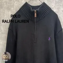 【人気カラー】ポロ ラルフローレン ハーフジップ ニット セーター 古着