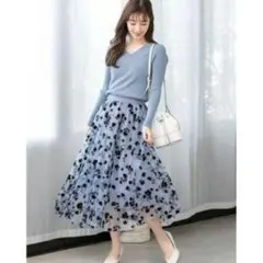 fifth フロッキー フレア フラワー スカート