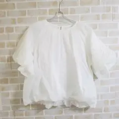 バルーン 半袖 ブラウス
