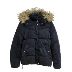 Bershka ダウンジャケット S ブラック 厚手 ファー付 おでかけ 秋冬