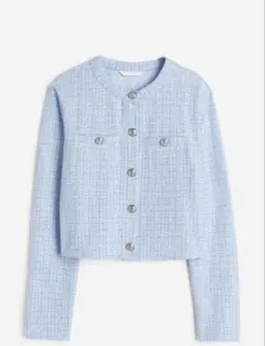 H&M　ツイードノーカラージャケット　カーディガンのサムネイル