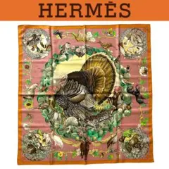 エルメス カレ90 テキサス動植物図鑑 レディース 大判 シルクスカーフ