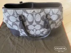 ★COACH★コーチ★シグネチャー★バッグ★ダークブラウン★ウール素材★