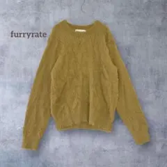 ファーリーレート シャギーニット セーター 長袖 黄 L プルオーバー Lのサムネイル