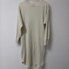 ユニクロ　ワッフル生地トップス　アイボリーワンピース