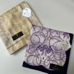 LANVAN collection 大判ハンカチ＆タオルハンカチ　3枚セット