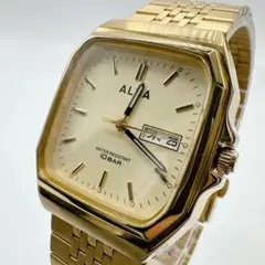 美品 新品電池 ALBA SEIKO 腕時計 稼働品 メンズ スクエア クオーツ