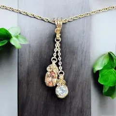 【for おうがっちょ様】ピーチピンクトルマリン＆ペタライト　ペンダントトップ