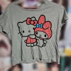 ハローキティ マイメロディ 半袖Tシャツ グレー　UNIQLO