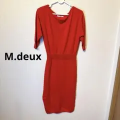 M.deux エムドゥ　オレンジ色　キャミワンピース　フリーサイズ　伸縮素材