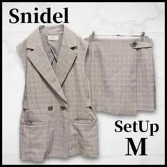 SNIDEL/ベスト/ショートパンツ/セットアップ/チェック/グレー