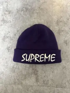 Supreme シュプリーム ニット帽 ビーニー パープル ロゴ