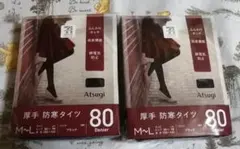 ふんわりタッチ厚手　防寒タイツ　Ｍ－Ｌ ブラック80デニール