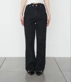 RAY CASSINI ラインストーンフレアデニムパンツ