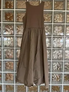 GU 布帛コンビネーションワンピース(ノースリーブ)Q XL