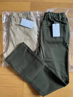 ストレッチパンツ ニッセン　カーキ・ベージュ 2点セット150 新品タグ付き