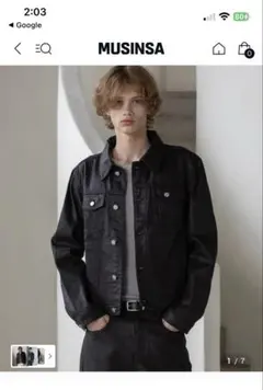 DECOROSO Denim Trucker Jacketコーティングジャケット