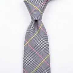 【新品タグ付】エトロ ネクタイ イタリア製 シルク グレンチェック 大剣9.5㎝