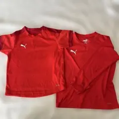 Puma 赤 半袖・長袖シャツセット　130