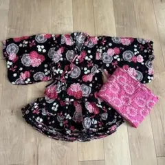 KISSBERRY 花柄 浴衣 120cm と帯のセット