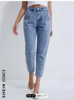 新品 完売品 SHEIN Essnce  ママフィット ジーンズ 27 デニム