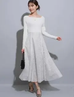 美品　Apuweiser-riche レースドッキングワンピース　サイズ1