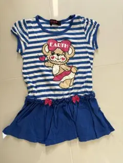 EARTHMAGIC ボーダー 半袖ワンピース 120cmのサムネイル