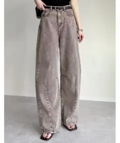 リエディ ウォッシュ加工コットンツイルバレルレッグパンツ SCサイズ
