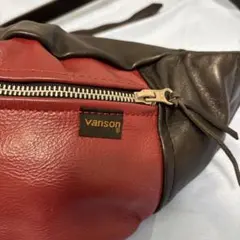 Vanson×backdropファニーパック黒赤ボディバッグレザーバッグ