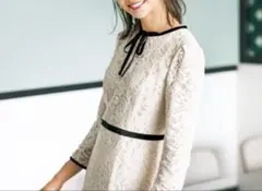 JUSGLITTYジャスグリッティーレースロングワンピースリボン美香さん着用