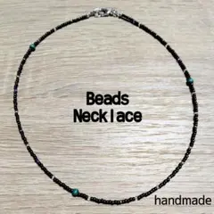 【約41cm】ビーズ ネックレス beads Necklace　 茶　緑　mix