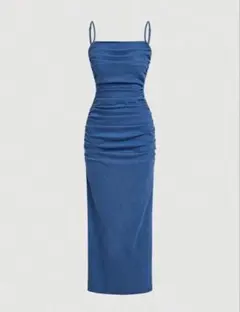 SHEIN ドレープデニムキャミワンピース