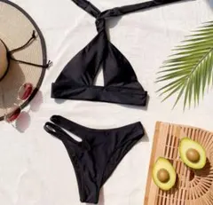 水着 ビキニ 黒 セクシー 夏 ビーチ カットアウト L 速乾 見せるインナー