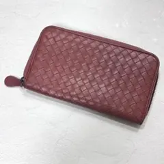 BOTTEGA VENETA 長財布 ボルドー ラウンドファスナー