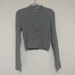 GU リブハーフジップセーター